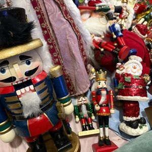Festive Nutcracker and Santa Figurine Set